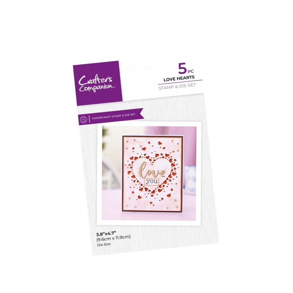 2 Die Sets! Crafter's Companion Confetti Stamp and Die Sets Butterfly & Heart